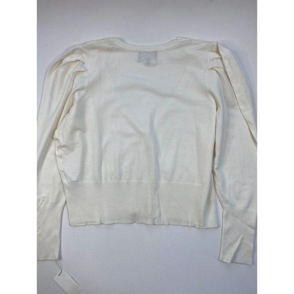 Danielle Bernstein White Cropped Light Weight Cardigan Sz 1X NEW - Picture 6 of 10